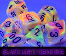 Chessex Festive Mega-hedral Circus/black 7-Die set CHX 22442