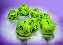 Chessex Vortex Mega-hedral Bright Green/black 7-Die Set CHX 22430