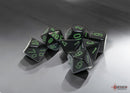 Chessex Opaque Black/green Polyhedral 7-Dice Set CHX 25458