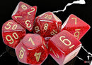 Chessex Glitter Mega-hedral Ruby/gold 7-Die Set CHX 22504