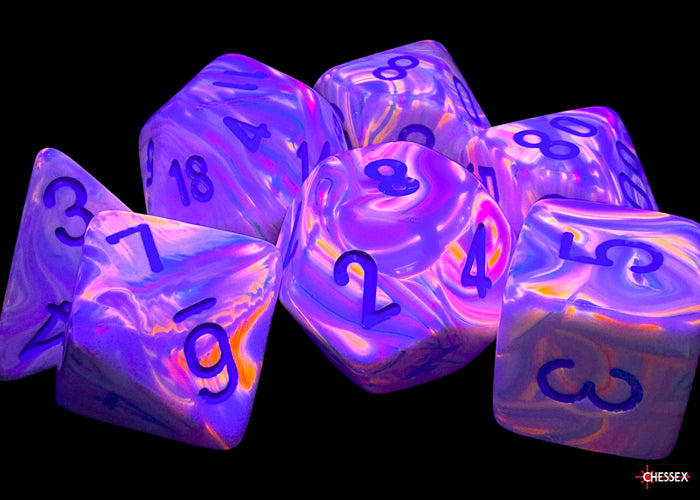 Chessex Festive Mega-hedral Pop Art/blue 7-Die Set CHX 22544