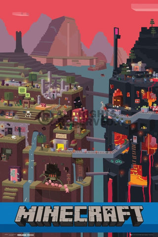 Minecraft Underground World Gaming Poster
