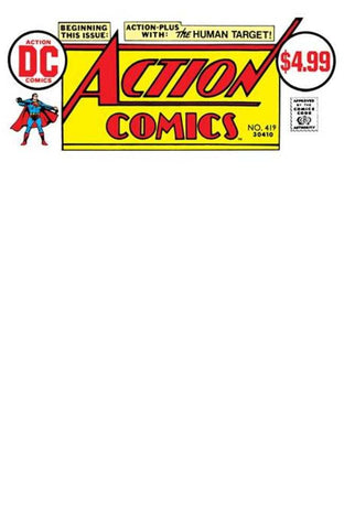 Action Comics #419 Facsimile Edition Cover C Blank Card Stock Variant