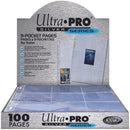 Ultra PRO - 11-Hole Punch 9-Pocket Pages Silver Series, 100 Pages to Store Trading Cards, Baseball cards, Pokemon and Baseball Card Sleeves, Magic the Gathering Card Protector Sheets for Binders
