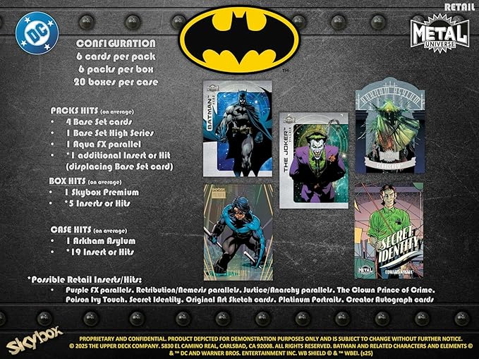 Upper Deck 2025 Batman Skybox Metal Universe 6-Pack Blaster Box