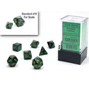 Mini Polyhedral 7-Die Set: Scarab: Jade/Gold