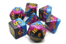 Old School 7 Piece DnD RPG Dice Set: Gradients - King's Court