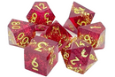 Old School 7 Piece DnD RPG Dice Set: Sharp Edged - Love & Passion