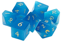 Old School 7 Piece DnD RPG Gemstone Set: Blue Cat's Eye