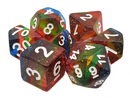 Old School 7 Piece DnD RPG Dice Set: Gradients - Translucent Glitter Rainbow