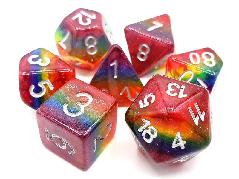 Copy of Old School 7 Piece DnD RPG Dice Set: Animal Kingdom - Teddy Bears & Rainbows