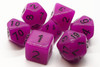 Old School 7 Piece DnD RPG Dice Set: Glow Dice - Purple