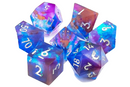 Old School 7 Piece DnD RPG Dice Set: Sharp Edged - Kingfisher