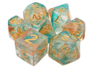 Old School 7 Piece DnD RPG Dice Set: Luminous - Koi Pond
