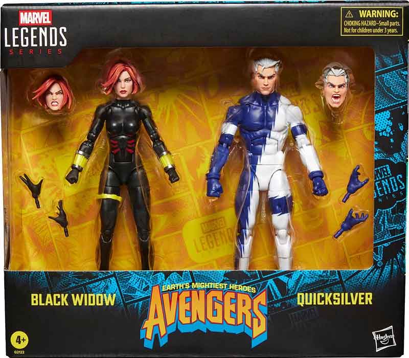 Avengers Marvel Legends Series Black Widow and Quicksilver 6-Inch Action Figures