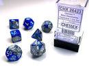 Blue-Steel/White Polyhedral 7-Die Set CHX 26423