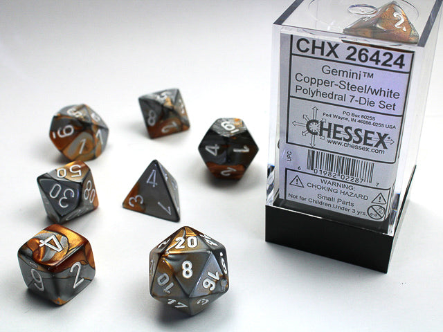 Copper-Steel/white Polyhedral 7-Die set CHX 26424