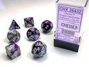Purple-Steel/white Polyhedral 7-Die Set CHX 26432