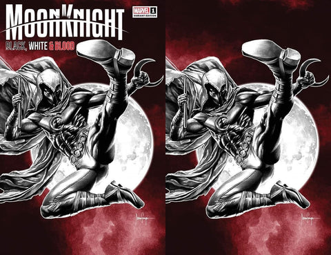 Moon Knight Black White and Blood #1 Mico Suayan Trade + Virgin Variant Set