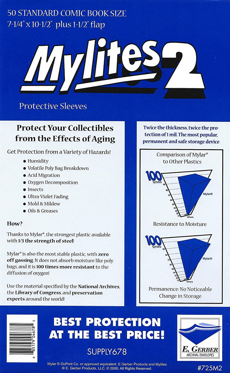 Mylites2: Standard Comic Book Sleeves Mylar