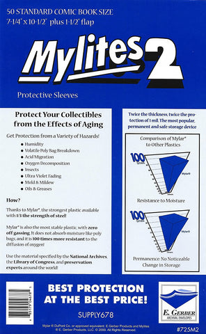 Mylites2: Standard Comic Book Sleeves Mylar