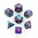 Purple-Teal/Gold Polyhedral 7 Die Set