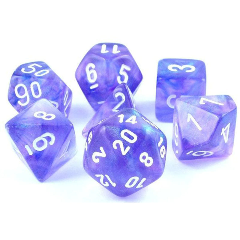 Borealis Purple/White Polyhedral 7-Die