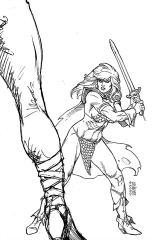 Red Sonja The Superpowers #3 40 Copy Linsner B&W Virgin Incv