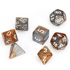 Gemini Copper-Steel 7 polyhedral 7-dice