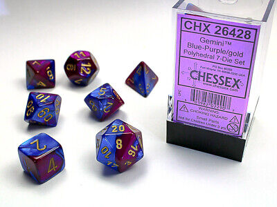 Blue-Purple/Gold Polyhedral 7-Die Set CHX 26428