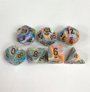 Festive Vibrant/Brown Polyhedral Dice