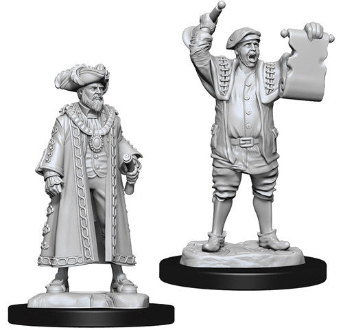 WizKids Deep Cuts Unpainted Miniatures Mayor & Town Crier